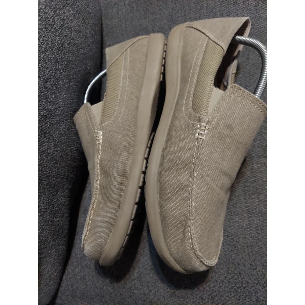 Crocs Mens Slip-on Triple Comfort Shoes  Tan Khaki Canvas Size M 12 Shoes Dress